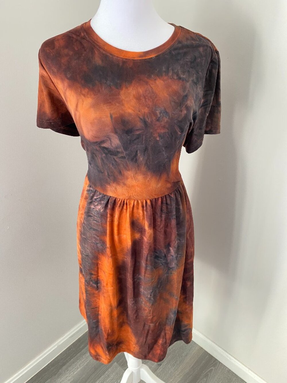 Bleach Washed Tie Dye T-Shirt Dress
